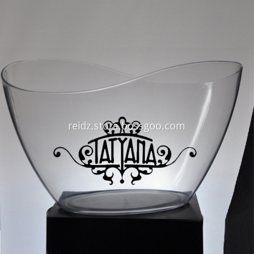 Glass bucket with stand and tray